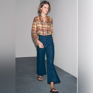 Zara Dark Blue Flare Jeans